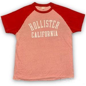 VINTAGE SINGLE STITCH Red Hollister California Spell out T-Shirt Made in Mexico